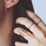 Slim Gold Bar Earrings - Imperfect