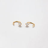 Opal Gold Open Hoop Earrings