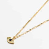 Pave Evil Eye Gold Necklace