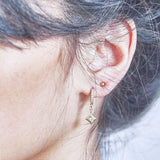 Pave Geometric Huggie Earrings