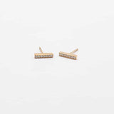 Pave Gold Bar Stud Earrings