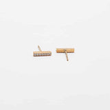 Pave Gold Bar Stud Earrings