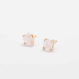 Rose Quartz Gold Claw Studs - Best Seller