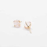 Rose Quartz Gold Claw Studs - Best Seller