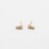 Tiny CZ Drop Bar Stud Earrings