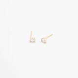 White CZ Oval Stud Earrings