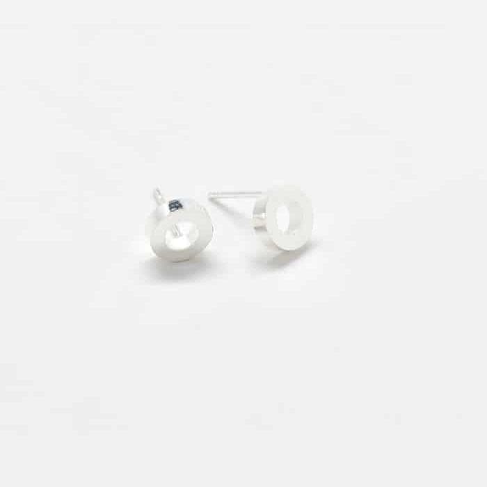 Silver Circle Outline Studs