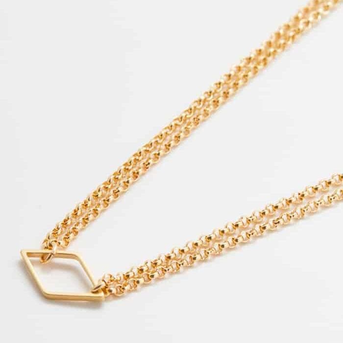 Gold Diamond Double Link Choker Necklace - Admiral Row