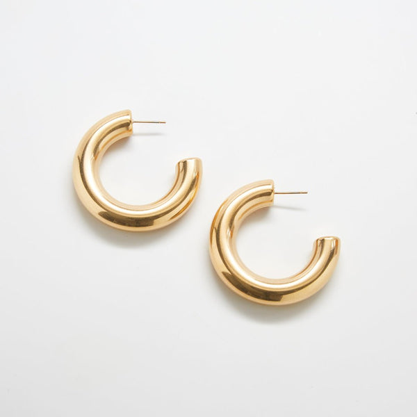 Crystals & Co Medium Chunky Gold Hoop Earrings | Kilkenny Design