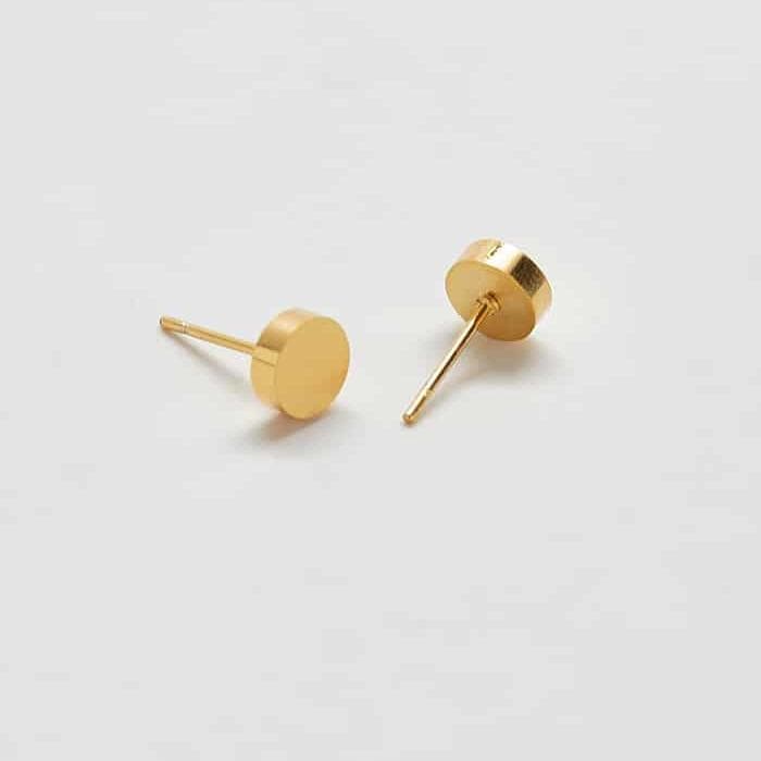 Flat round deals earring studs